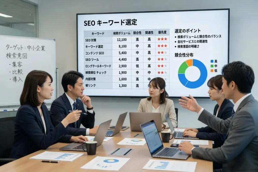 キーワード選定している会議